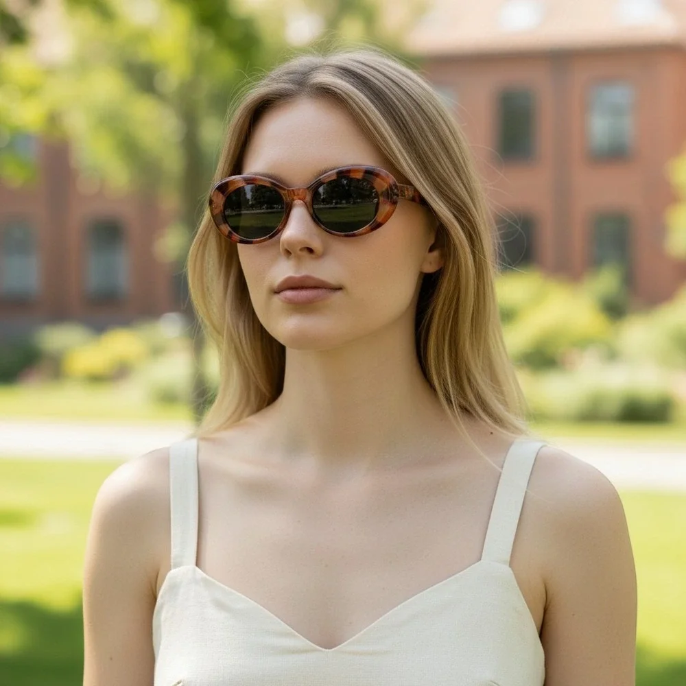 Womens Oversized Oval Sunglasses Tortoiseshell Retro Mod Statement Eyewear